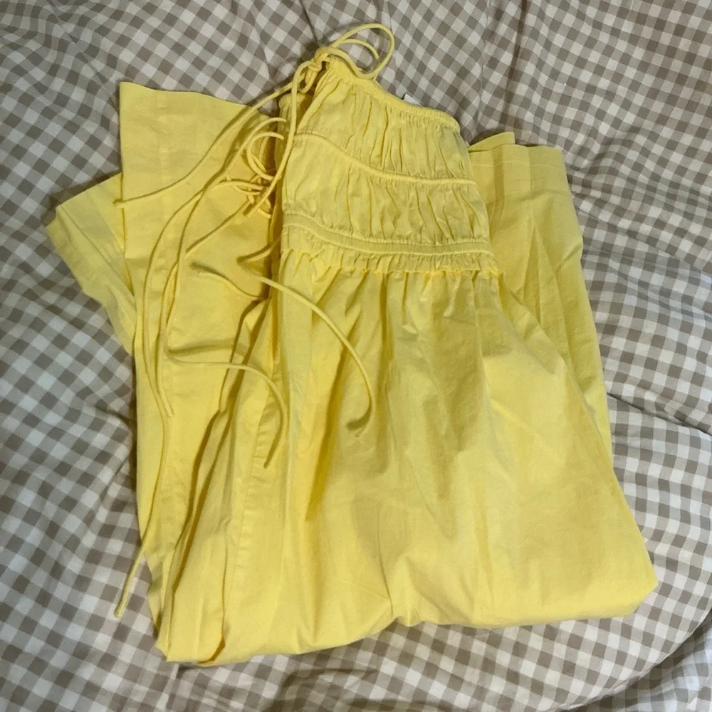 Damson Madder butter yellow cotton midi skirt. Uk size 10, US size 6. - Picture 5 of 5